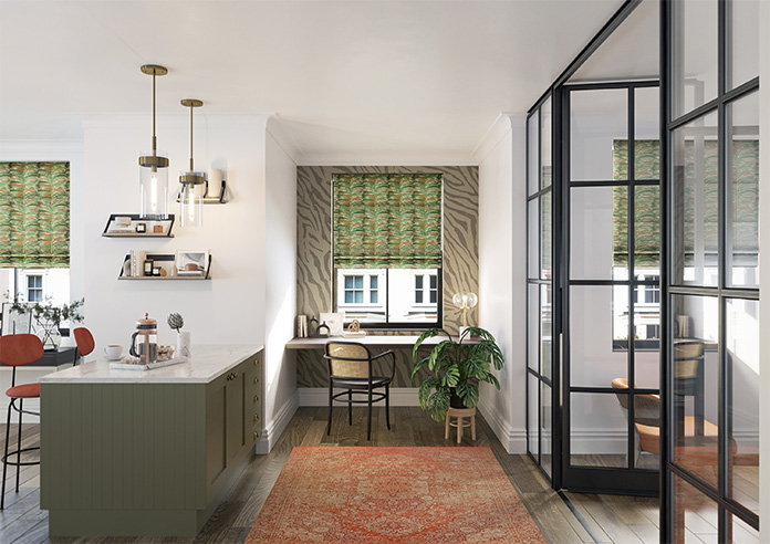 Melody Velvet, Rainforest - Motorised Roman Blind - Image 8